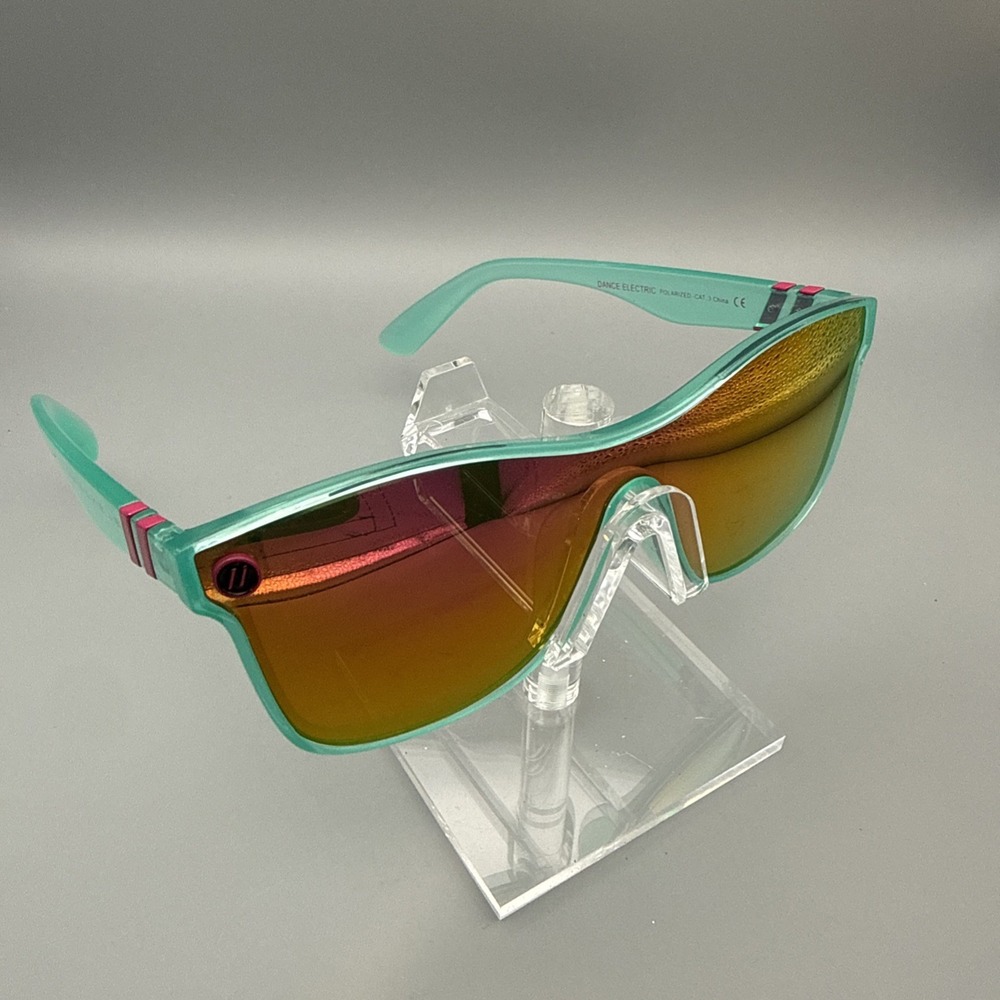 BLENDERS DANCE ELECTRIC GLOSS CRYSTAL TEAL POLARIZED HOT PINK MIRROR SUNGLASSES